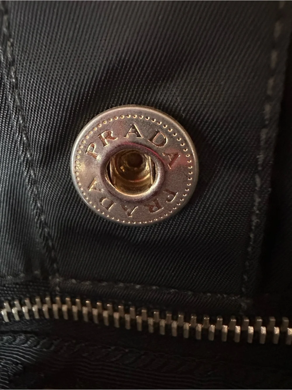 Prada Black Nylon Tessuto Shoulder Bag Satchel Gold Hardware